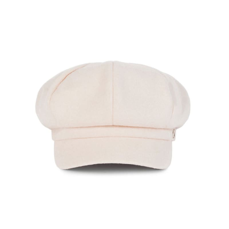 VARZAR VA Square Studded Wool Newsboy Cap Ivory