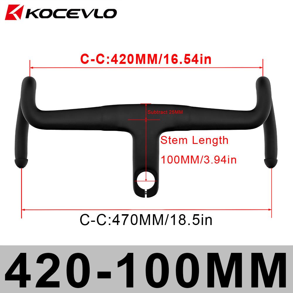 KOCEVLO K05 Полностью карбоновый гравийный цельный интегрированный руль с внутренней прокладкой тросов и проставочными кольцами