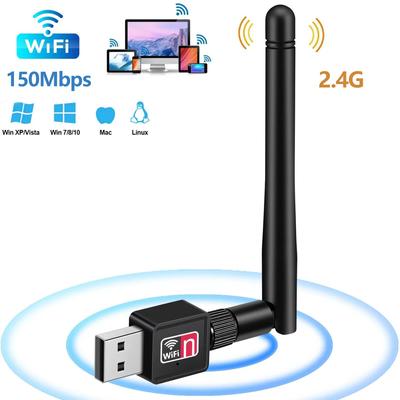150 Мбит/с USB Wi-Fi Беспроводная сетевая карта Вращающийся сетевой адаптер Сетевая карта Ethernet Dongal Беспроводная антенна Ноутбук ТВ-приставка Приемник