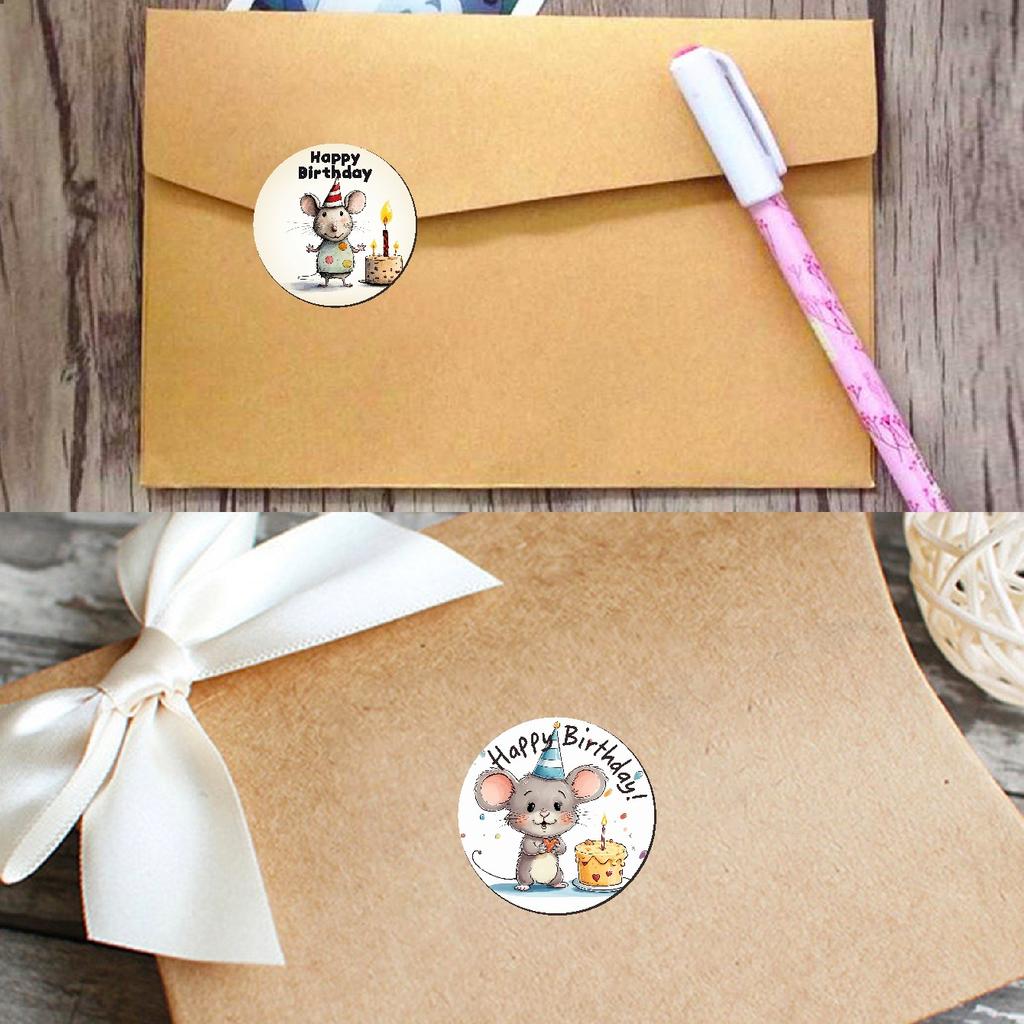 New Style, Cartoon Mouse, Birthday Party Decoration, Roll Stickers, Gift Packaging, Sealing Stickers, 12 Pattern Designs