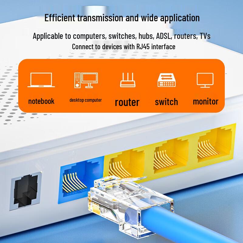 SAMZHE Professional Cat5e RJ45 Pass-Through Connectors