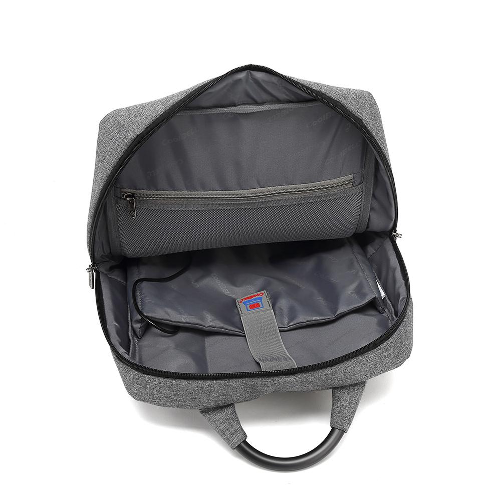 Мужские рюкзаки Cool Bell с USB-портом для зарядки Мужской деловой повседневный водонепроницаемый рюкзак для ноутбука 15,6 дюйма черный/серый CB-6107S