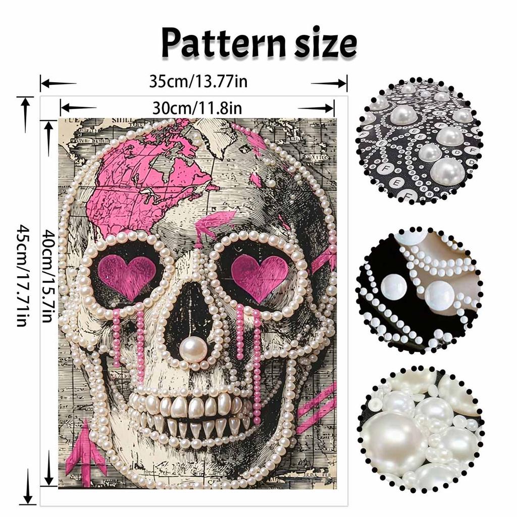 Halloween pink heart map pearl painting art full pearl handmade diy home decorations