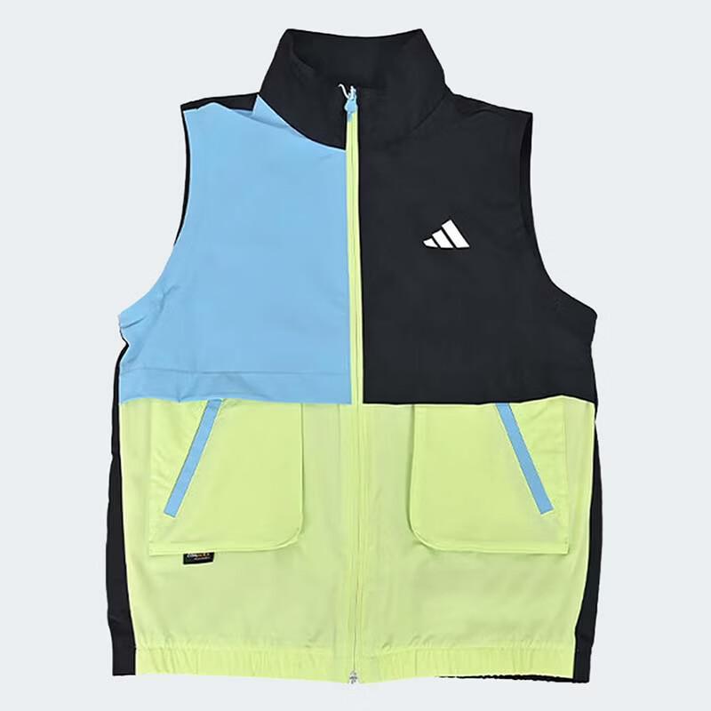 adidas Мужская спортивная куртка KH0237 с отстегивающимися рукавами, цветные блоки, тканая