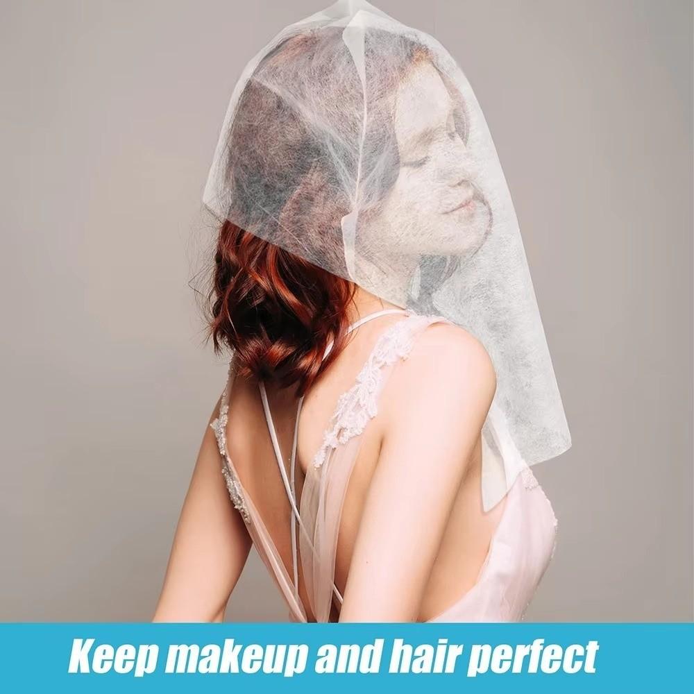 100Pcs Breathable Face Makeup Protector Hood Non-Woven Makeup Clothing Protector Bridal Shops