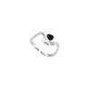 Fashionable Black Heart Surround Ring For Women Unique Design High-end Charm Accessory