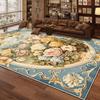 European Style Home Decoration Living Room Rug Non-slip Cute Girl Room Decor Carpet Floral Design Dressing Table Mat Washable