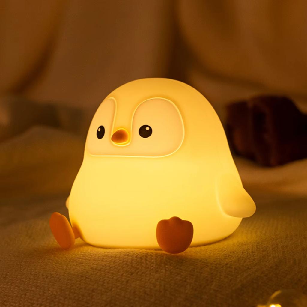 Novelty Penguin Nursery Night Light For Kids Room Rechargeable Sleeping Beside Night Lamp For Breastfeeding Toddler Decoration