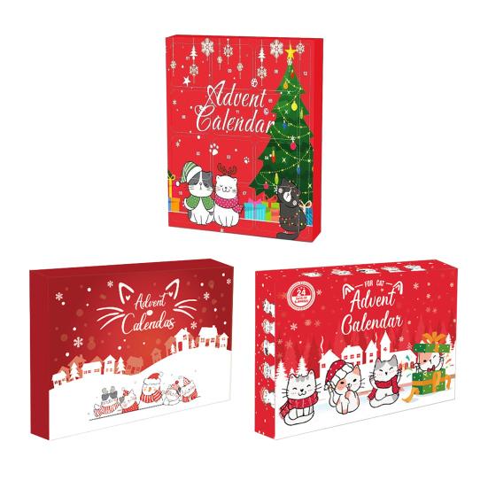 Кошачий Адвент-календарь Кошки Интерактивные Игрушки для Игры Рождественский Календарь Обратного Отсчета с Ассортиментом Кошачьих Игрушек