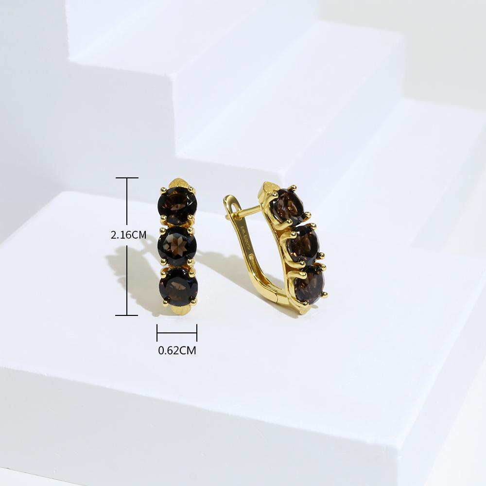 925 Sterling Silver Jewelry Set Natural Mix Gemstones Round 6mm Clasp Earrings Rings Classic Designs for Women Wife Nice Gift