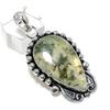 Prehnite Gemstone Handmade 925 Sterling Silver Jewelry Pendant 2.05" D7p03