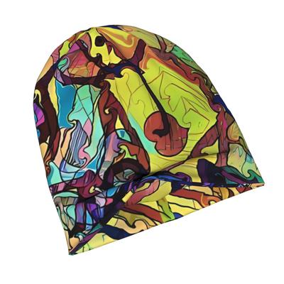 Шапка-бини вязаная 90 Pattern Art для взрослых, стильная, легко вписывается в сезонный гардероб и отлично сочетается с куртками или повседневными образами