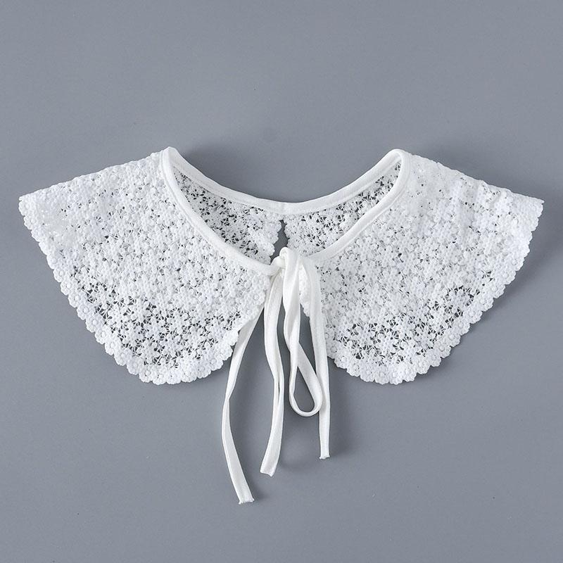 Fashion Scarf Fake Collar Shirt Women Detachable Collar Lace Neckline Women False Collar Tie White Faux Col Clothes Accessories