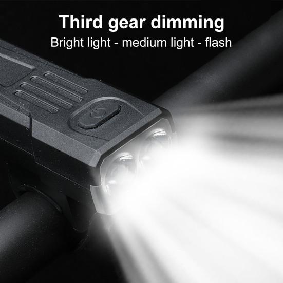 Bicycle Headlight with Adjustable Strap Type-C Rechargeable 3 Modes Waterproof 100 Lumens Night Riding Road Mountain Bike Front Lamp Mini Flashlight