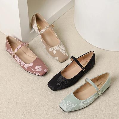 Новая осенняя мода женские балетки женские туфли с квадратным носком ретро повседневная обувь слипоны уличные туфли Мэри Джейн большой размер 44 zapatos