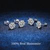 D Color 0.5-2.0ct Real Moissanite Diamond Screw Stud Earrings Pure 925 Sterling Silver for Women Wedding Fine Jewelry