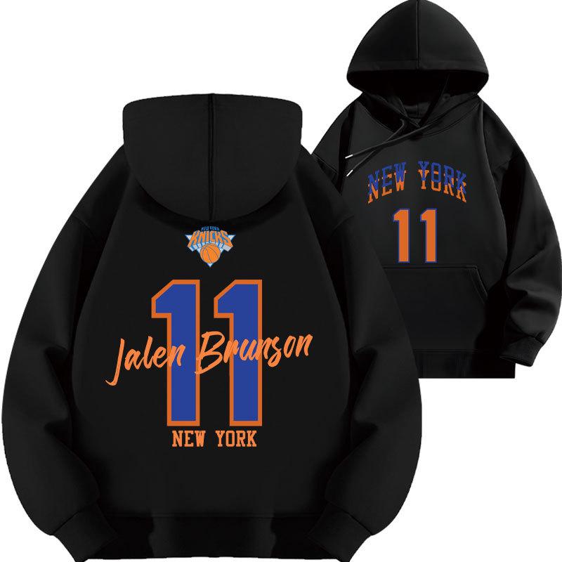 Баскетбольная толстовка Jalen Brunson Knicks 2025 года с плюшем для осени