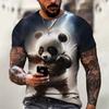 Fashion Panda Graphic T Shirts for Men Trend Summer Short Sleeve 3D Animals Printed Kids T-shirts Loose Streetwear Hip Hop Tees