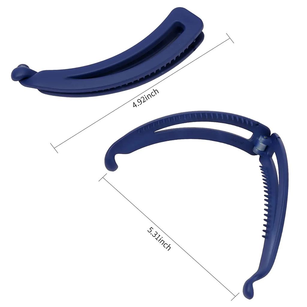 Women Matte Solid Color Vintage Banana Clip for Curly Long Straight Short Hair Claw Girls Ponytail Holder Hairpin Clamp Grip