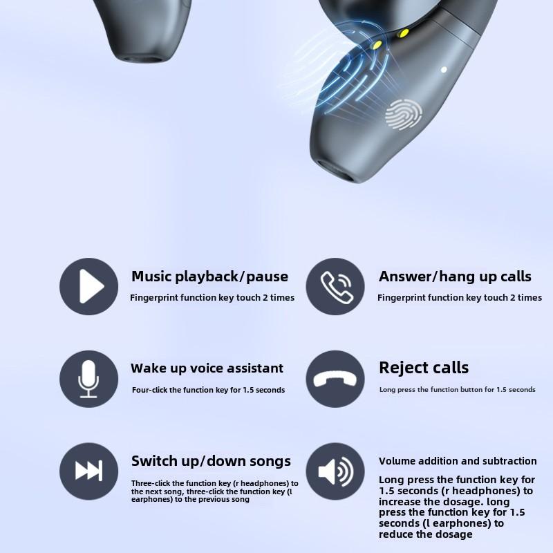 Беспроводная Bluetooth-гарнитура с режимом ожидания Life Clip In-Ear Running Шумоподавление