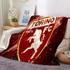 Football Torino Design Flannel Blanket, Soft Polyester, Modern Design, All-Season for Camping, Travel, Gifts for holidays or birthdays