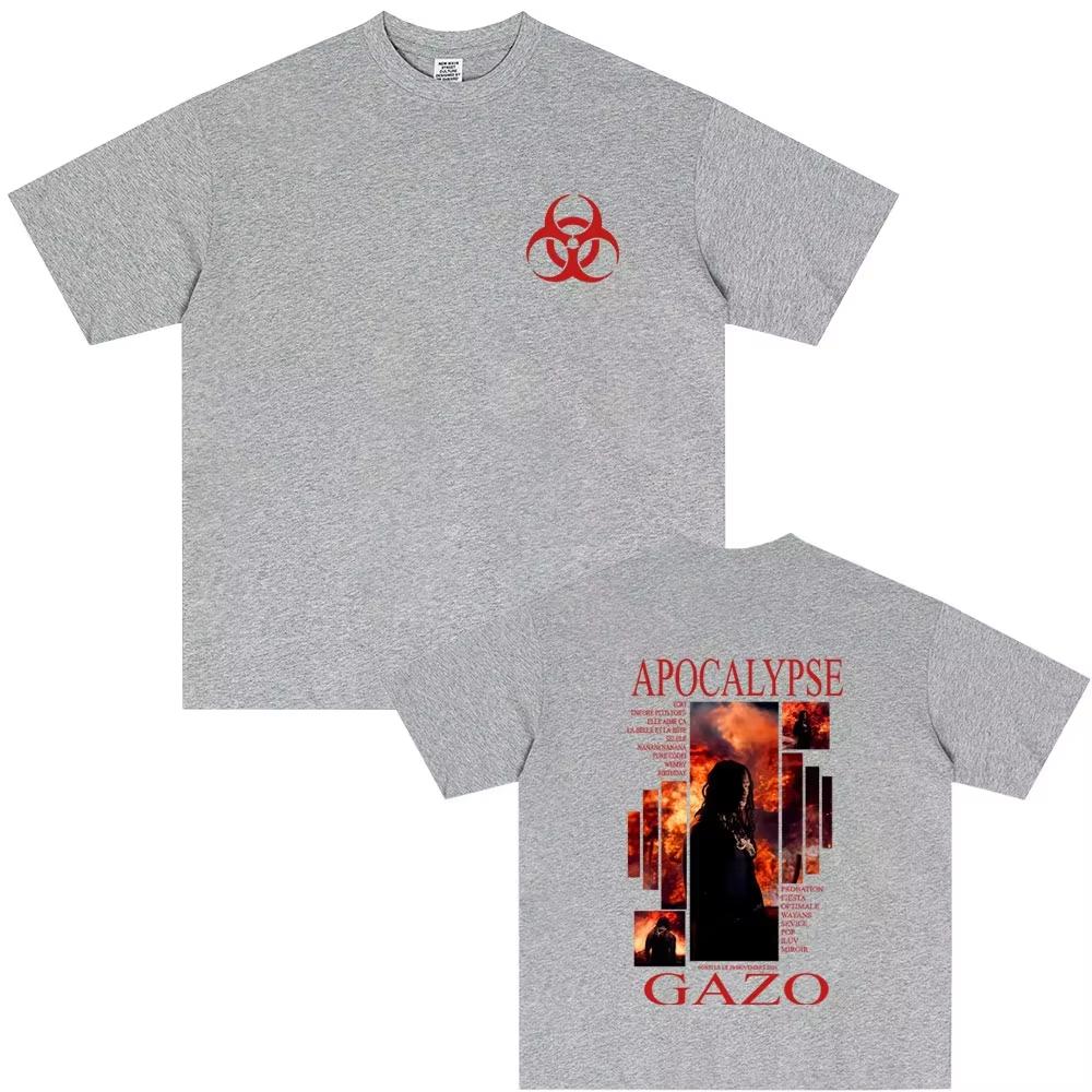 Rapper Gazo Apocalypse Album TShirt Unisex Unisex Hip Hop Fashion Pop Music Streetwear Fashion Casual Oversized Short Sleeve Tees