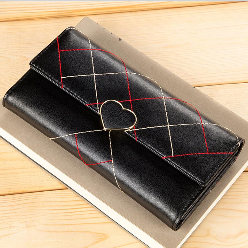 Женский длинный кожаный кошелек с тройным клатчем, многофункциональный кошелек