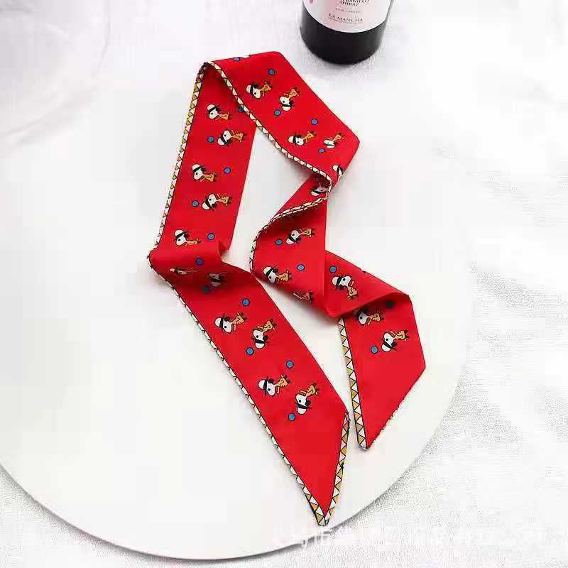 Маленький белый и нежно-зеленый шелковый шарф для женщин, тонкая лента, повязка на голову, резинка для волос, украшение для сумки, длинный