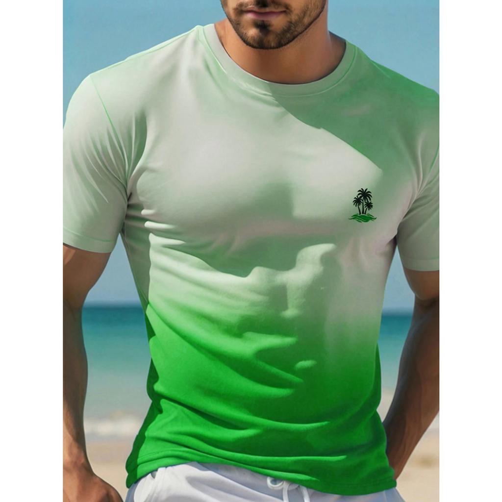 Hawaii Street Fashion Men's T-shirt New Summer Beach Vacation Men's Casual T-shirt Outdoor Sports Men's Short Sleeve Top