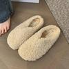 Модные туфли-мюли Женские балетки Меховые тапочки Повседневные туфли из короткого плюша и замши Тренд 2025 Новая мода Зимние шлепанцы Слингбэки Слайды
