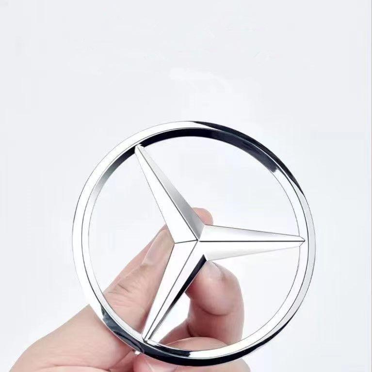 WAK3   9cm Car Rear Trunk Emblem Badge Sticker For Mercedes-Benz W205 W211 W212 GLC Car Tail Emblem Decals Interior Mouldings HBT-BENC