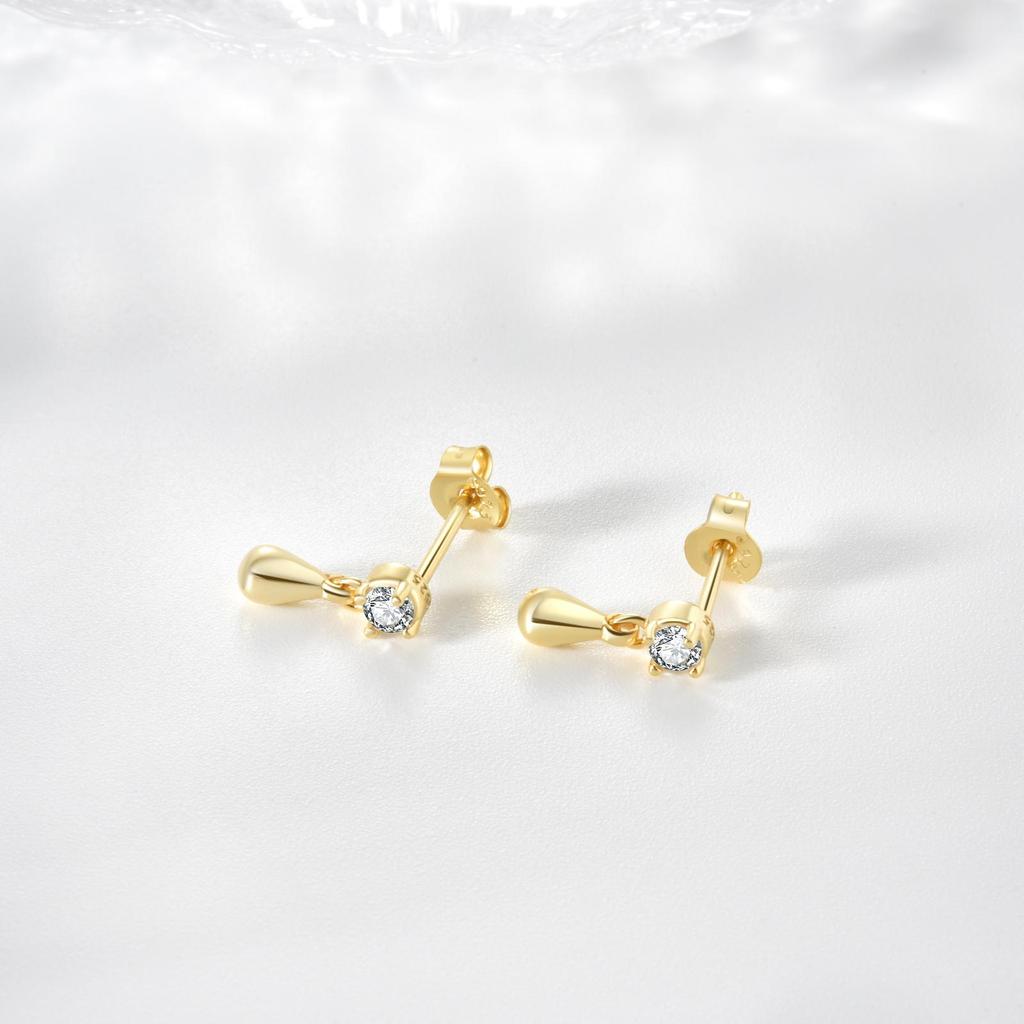 ANDYWEN Стерлингового Серебра 925 пробы, 1 пара легких, роскошных модных серег-гвоздиков с подвеской в виде капли воды, женские 2023, Высокое ювелирное искусство