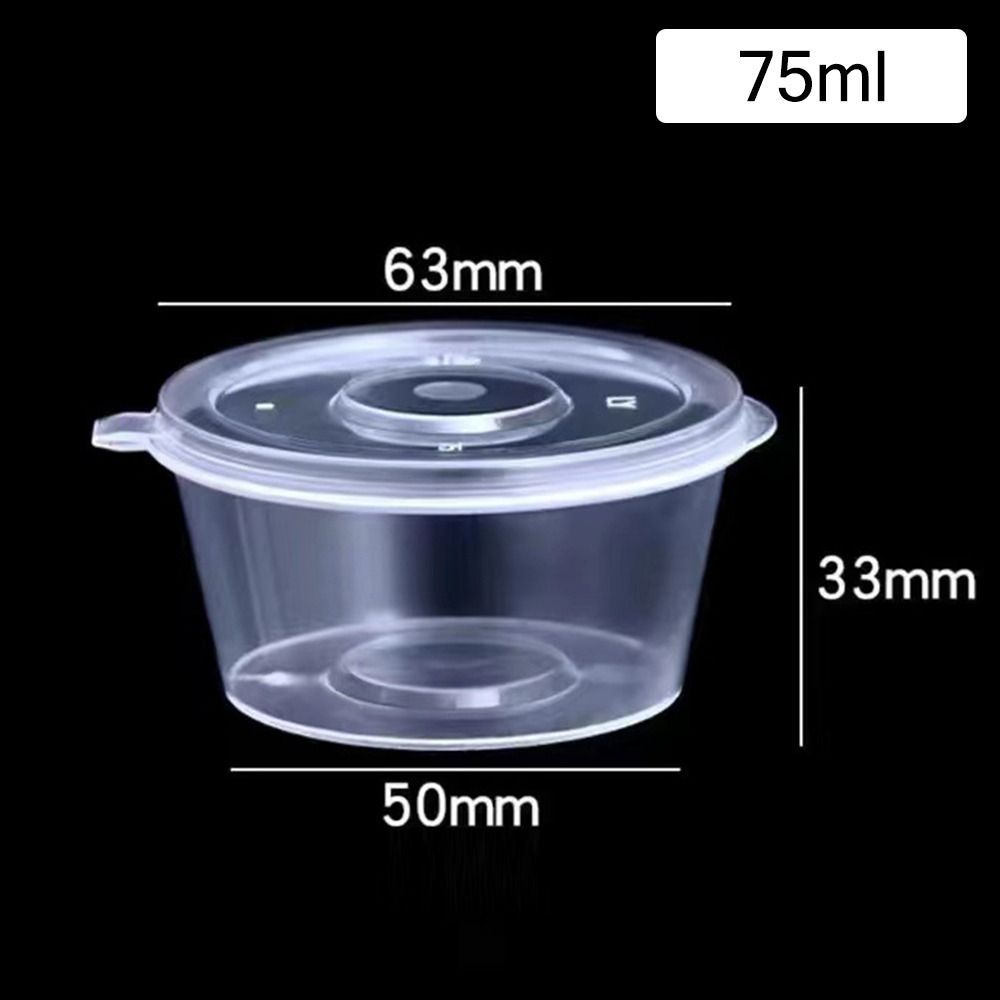 50pcs Sauce Cup Containers Disposable Sauce Cup One-piece Sauce Dispensing Box