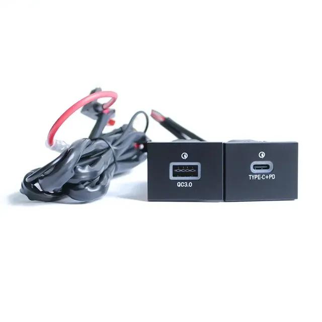 Быстрая автомобильная зарядная розетка 12 В/24 В QC3.0 USB PD Type C, зарядная розетка, адаптер питания для Ford Focus 2 2004-2011 mk2, аксессуары