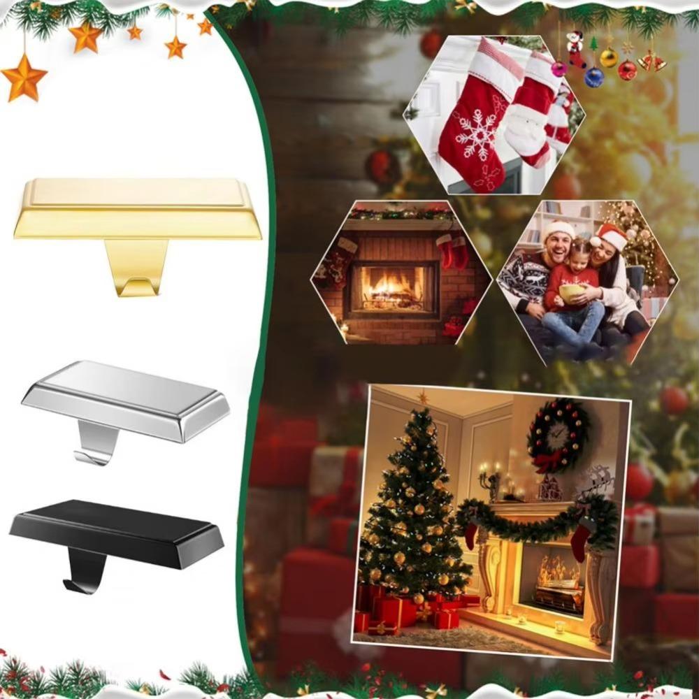 Black Silver Gold Mantle Stocking Hangers Heavy Duty Stocking Holders for Tables