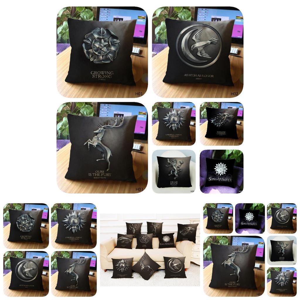 Soft Thick Cotton Linen Game Of Thrones Inspired Cushion Cover For Home And Auto