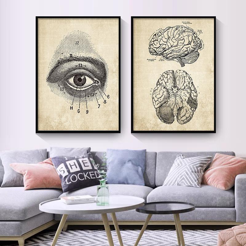 Постеры на скандинавскую тему и принты, настенная живопись на холсте, Анатомия, скелет, винтажные настенные панно для больницы, доктора, офисного декора