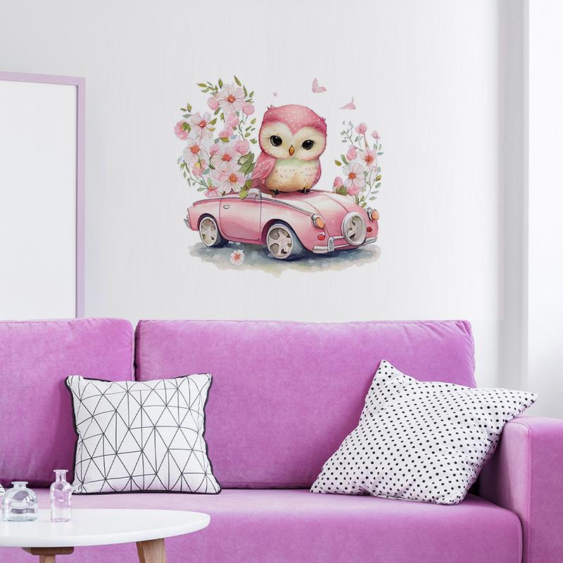 T770 # Сова в розовом стикере на стену, фон для детской комнаты, украшение дома, настенная роспись, обои для гостиной, забавная наклейка