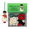DIY Button Christmas Ornament Kit Stacked Colorful Buttons Christmas Snowman/Santa/Angel/Tree Craft Making Set for Holiday Decor