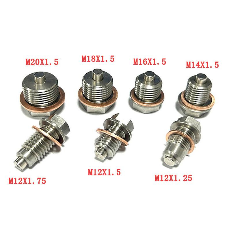 Stainless Steel Engine Magnetic Oil Drain Plug Screw Nut Bolt Oil Drain Sump Nut M12/14/16/18/20 1.5 1.25 1.75 Fuel System Fittings7