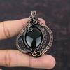 Black Obsidian Pendant Copper Wire Wrapped Gemstone Pendant Handmade Copper Jewelry Birthstone Pendant Unique Wire Wrap Jewelry Gift For Her