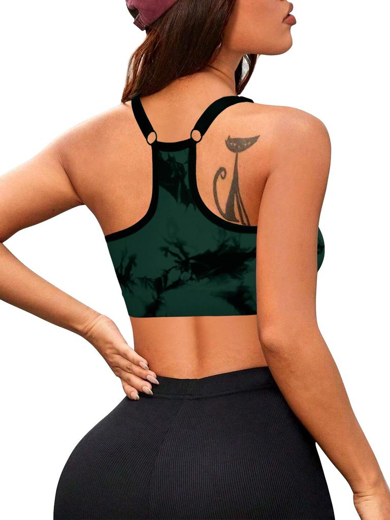 Ladies' Elegant Backless Yoga Bra - Adjustable Thin Shoulder Straps, Stylish Sports Bra, Seamless Design.