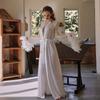 Sleepwear Robe Thin Long Sleeve V Neck Sexy V Neck Thin Women Robe for Party