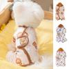 Cartoon Pet Homewear Warm Puppy Four Legs Clothes Dog Jumpsuits  For Puppy Dogs