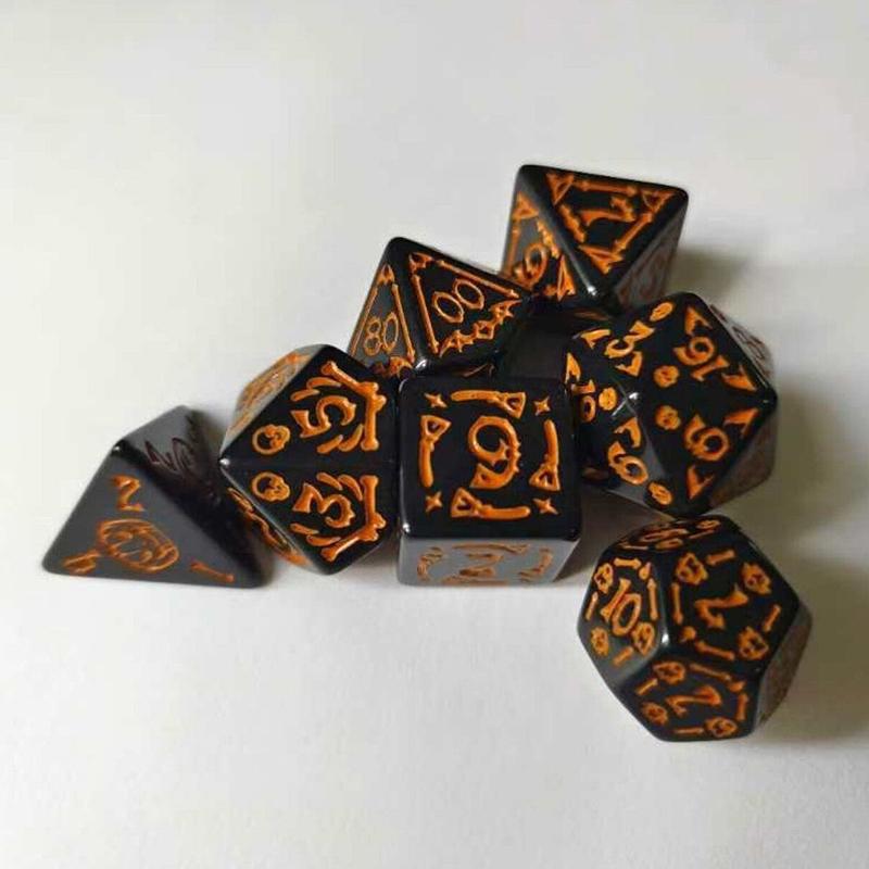 7 Piezas/Set Dados Poliédricos de Halloween Set de Dados Multilaterales Para Juegos de Mesa Set de Dados de Alta Calidad Entretenimiento Juegos de Mesa