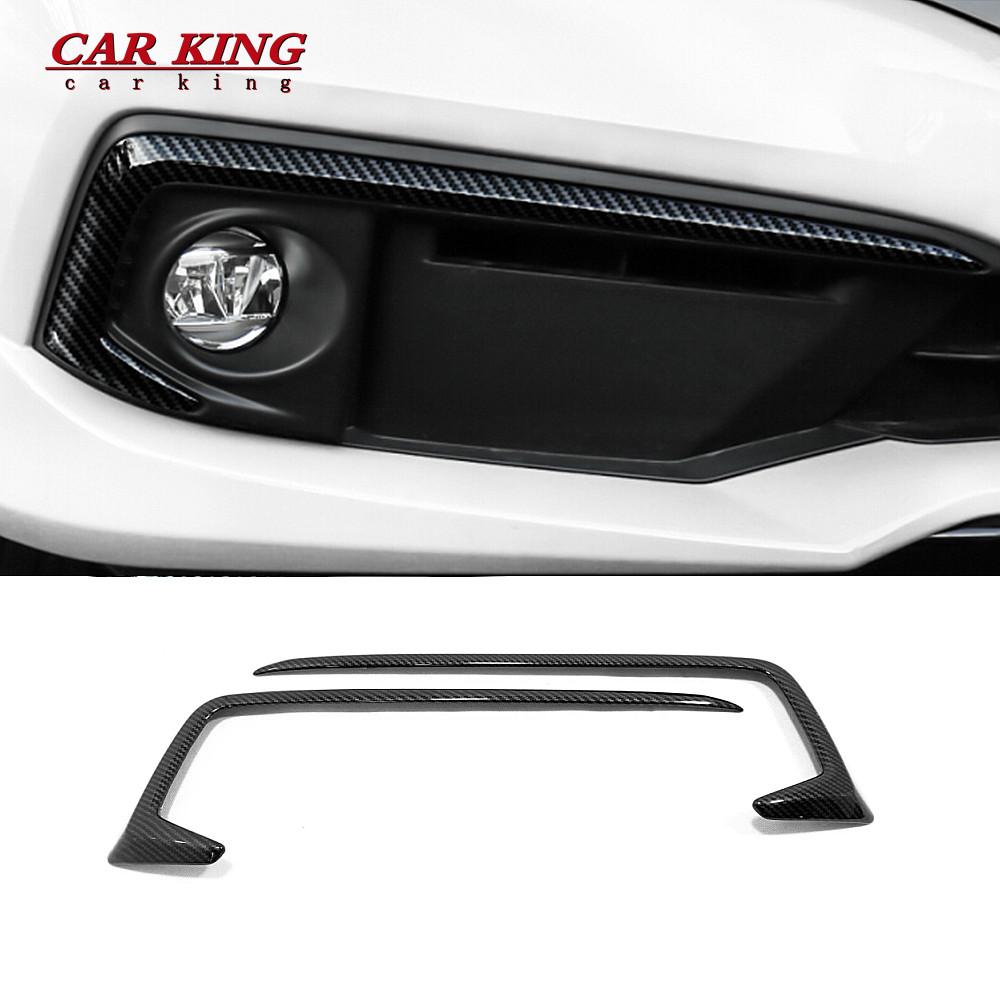 Chrome Front Fog Light Lamp Bumper Protector Cover Foglight Eyebrow Eyelid Trim For Honda Civic 10th Sedan 2019 2020 Accessories