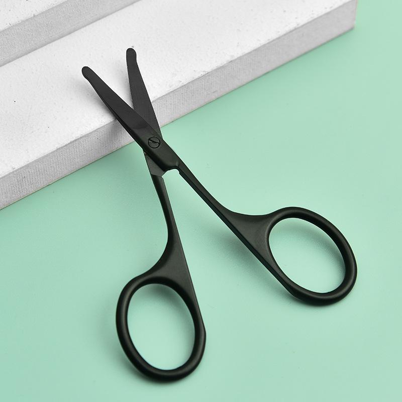 Stainless Steel Nose & Eyebrow Scissors - Round, Straight, Elbow Heads for Precision Trimming