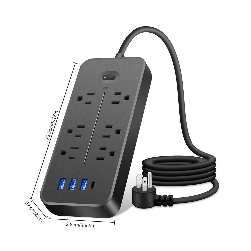 Сетевой фильтр 10-в-1 с USB-портами, шнур длиной 3,9 фута, многофункциональная защита от молний