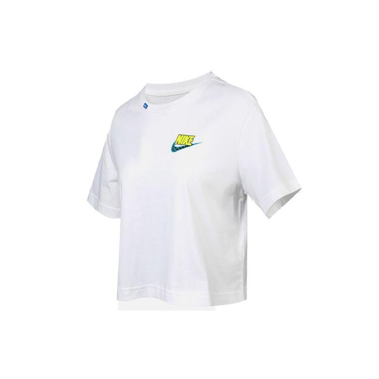 Nike Спортивная футболка с укороченным топом, женские топы, белая CV9170-100