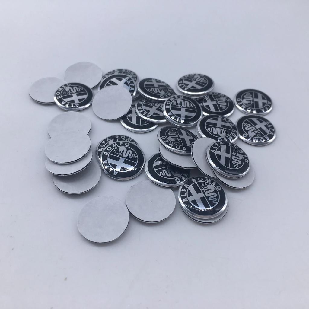 For Alfa Romeo 2026 Hot Sticker 10pcs 11mm 14mm 15mm Car Key new Black green gold red silver clover Emblem Stickers ForAlfa Rome